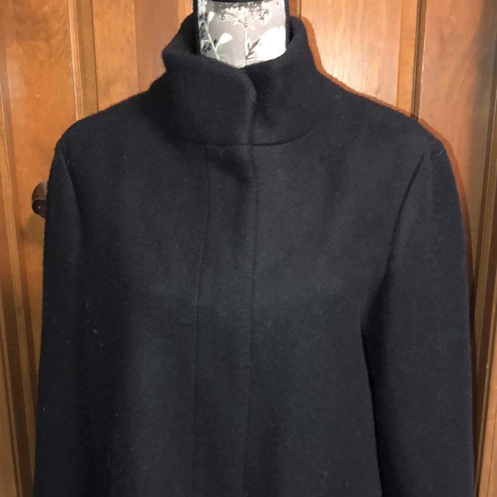 Old Navy fall/winter black 3/4 coat with funnel neck and covered zipper